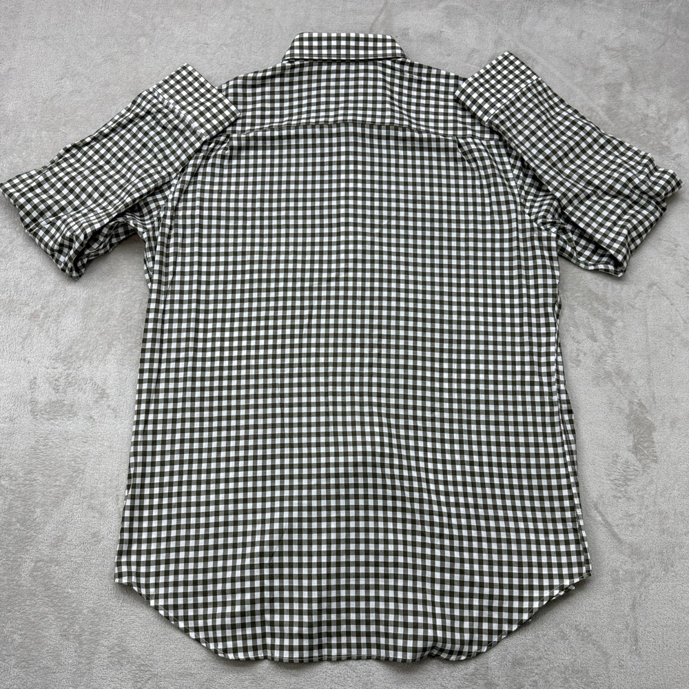 Magee 1866 Button Down Shirt Men XL Olive Green Gingham Check Cotton Long Sleeve - Picture 6 of 9